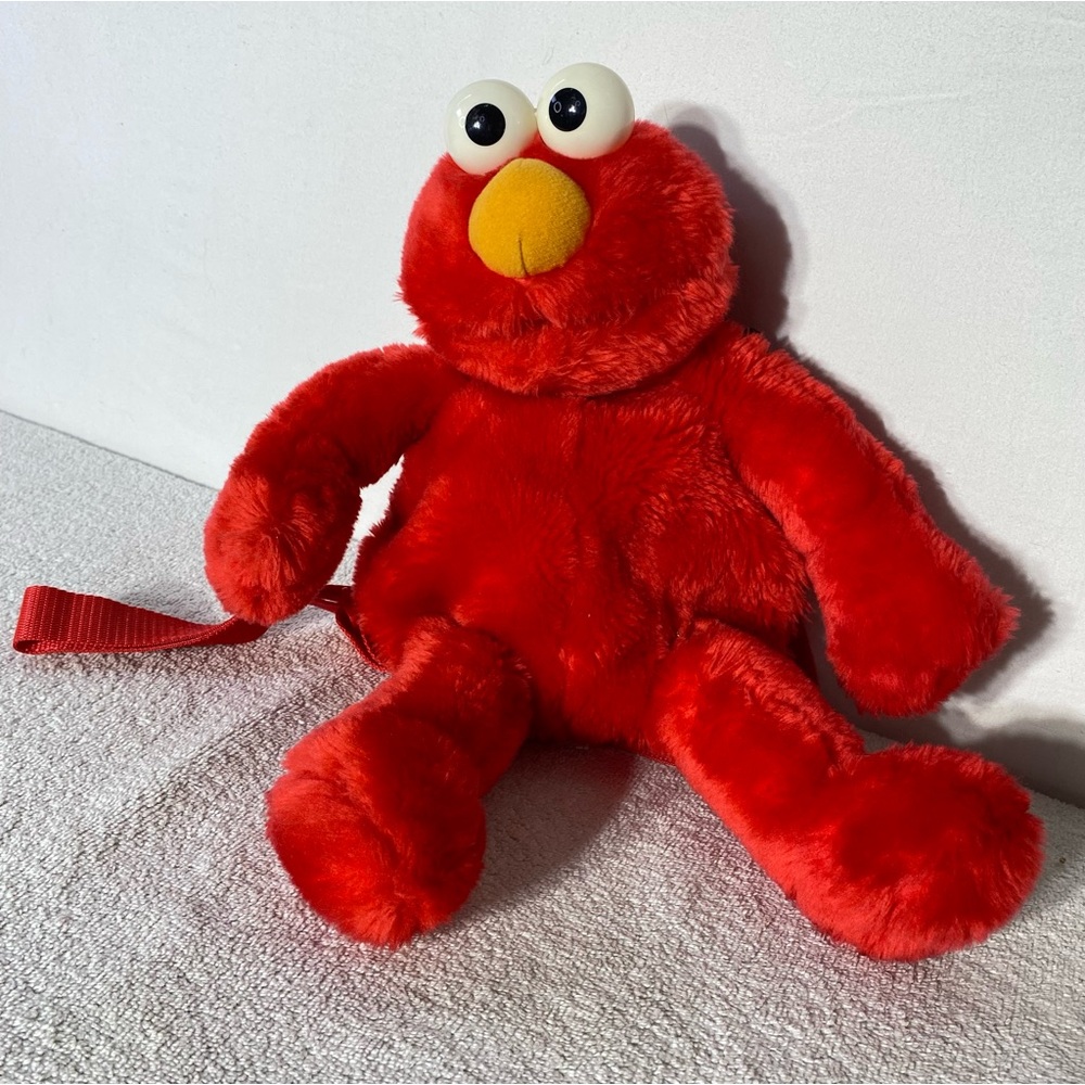 Vintage 1997 Jim Henson Produtions Sesame Street Red Elmo Plush Backpack